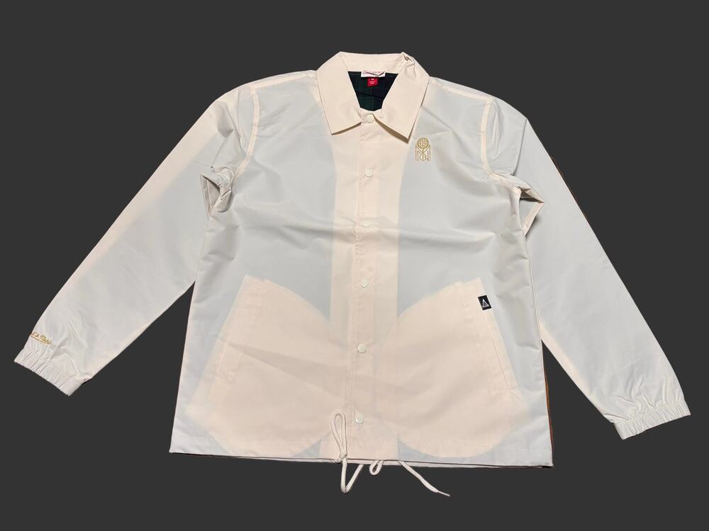 Mitchell & Ness Branded Shirt Wind Breaker Cream White Men’s Large L New NWOT